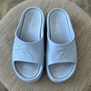 Reebok Pale Blue Slip-On Slide Sandals